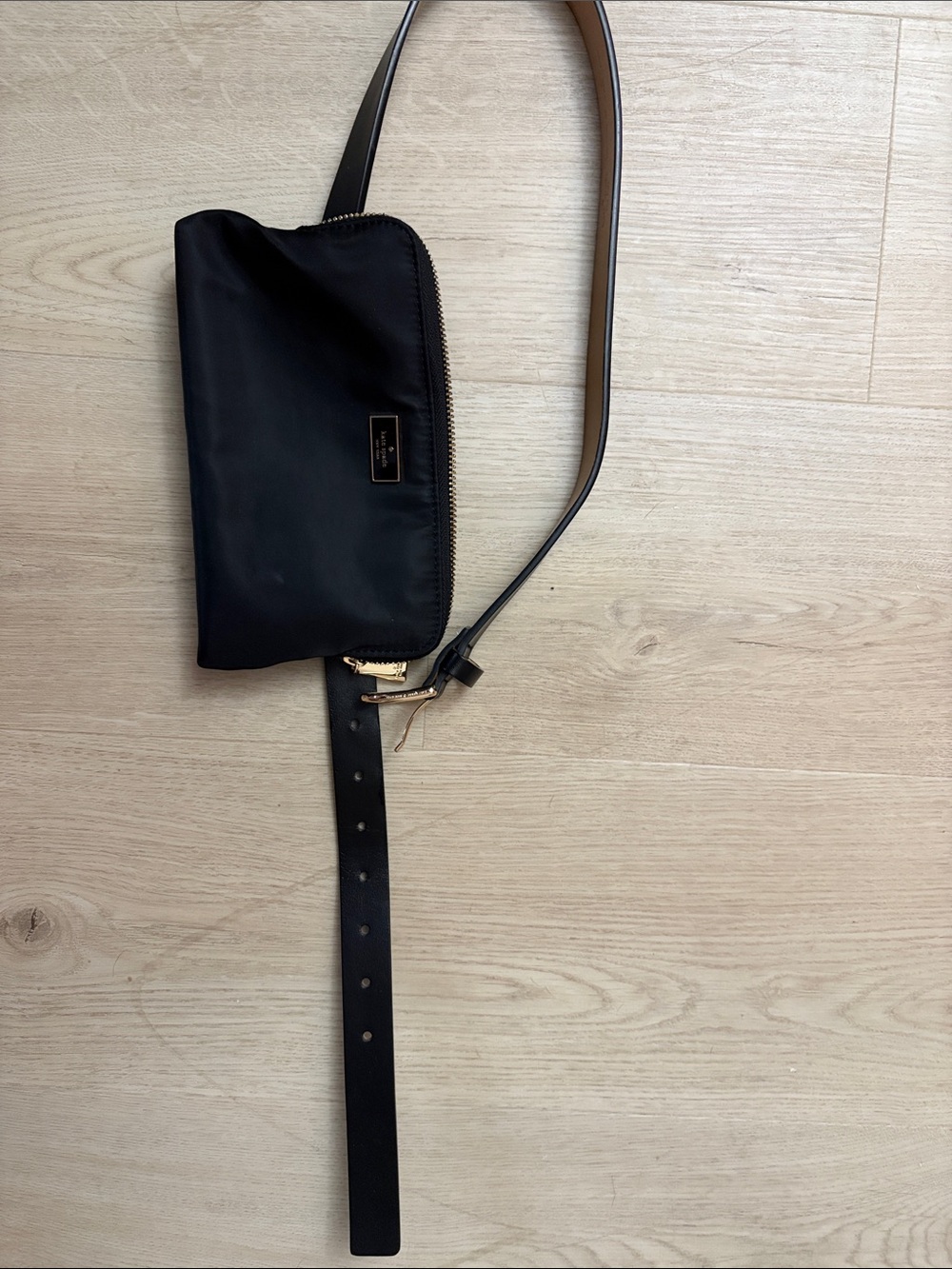 kate spade Black Nylon Belt Bag with Gold Hardware